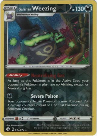 Galarian Weezing 042/072 - Reverse Holo-Kantocards
