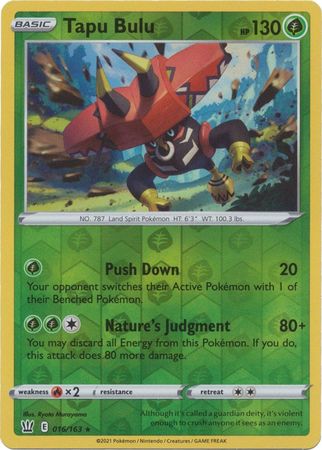 Tapu Bulu 016/163 - Reverse Holo-Kantocards