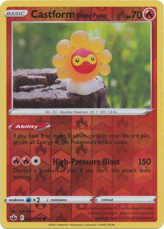 Castform Sunny Form 022/198 Reverse Holo-Kantocards