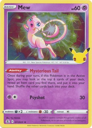 Mew 011/025 Holo-Kantocards