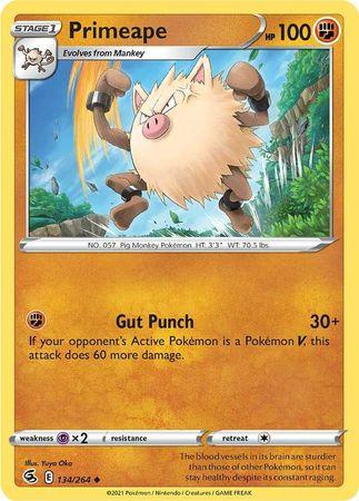 Primeape 134/264 - Reverse Holo-Kantocards