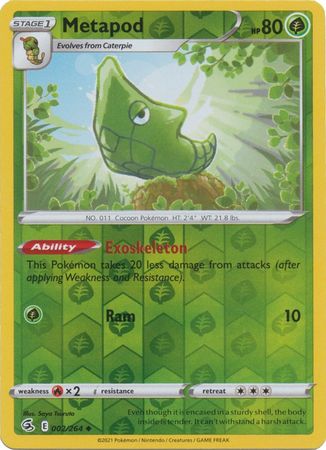 Metapod 002/264 - Reverse Holo-Kantocards