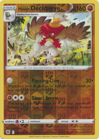 Hisuian Decidueye 082/189 Reverse Holo-Kantocards