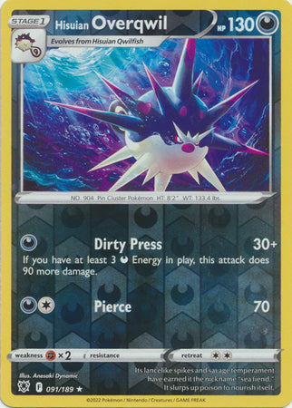 Hisuian Overqwil 091/189 Reverse Holo-Kantocards