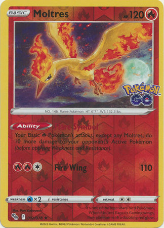 Moltres 012/078 Reverse Holo - Español-Kantocards