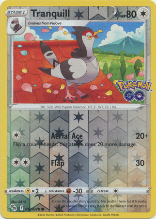 Tranquil 062/078 Reverse Holo-Kantocards
