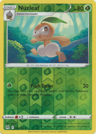 Nuzleaf 012/196 Reverse Holo-Kantocards