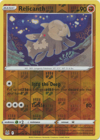 Relicanth 101/196 Reverse Holo-Kantocards