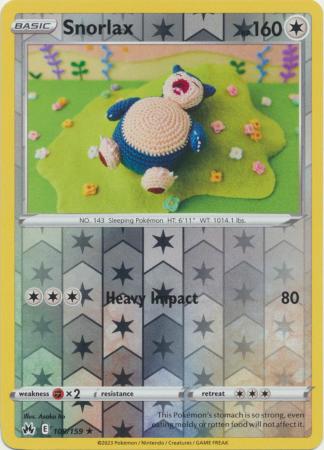 Snorlax 109/159 Reverse Holo-Kantocards