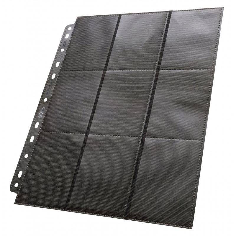 Hojas Ultimate Guard 18 Espacios (Abertura Lateral) Negras - Caja de 50 Pz-Kantocards