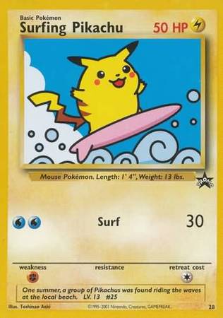 Surfing Pikachu 28 Promo-Kantocards