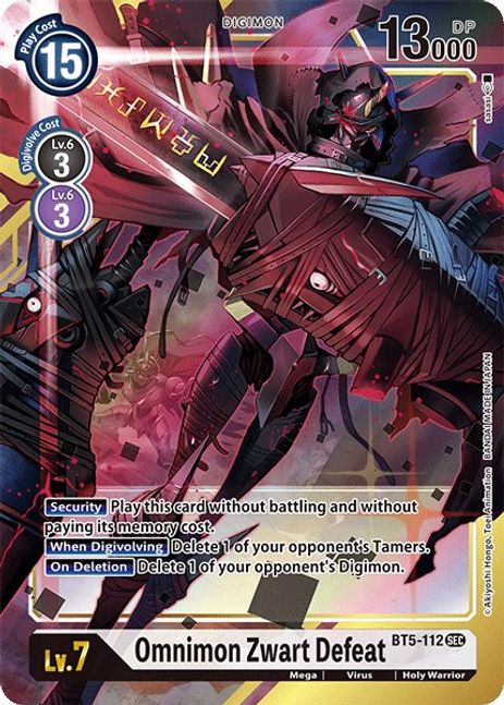 Omnimon Zwart Defeat BT5-112 Arte Alterno-Kantocards