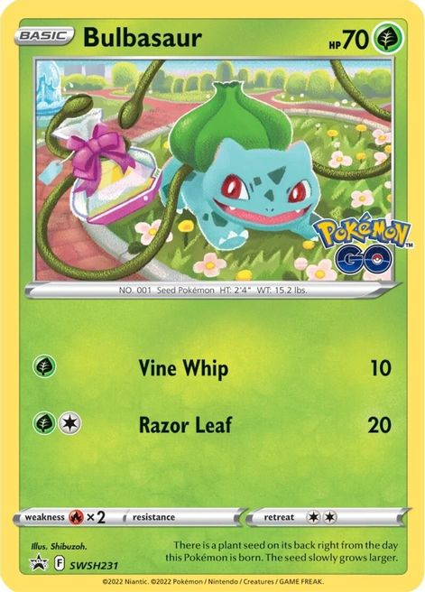 Pokémon go Bulbasaur SWSH231-Kantocards