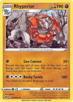 Rhyperior 091/196 - Rare-Kantocards