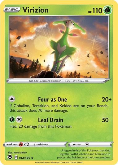 Virizion - Rare 014/195 Reverse Holo-Kantocards