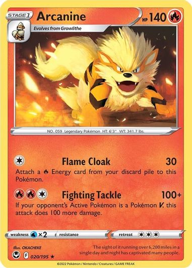 Arcanine - Rare 020/195-Kantocards
