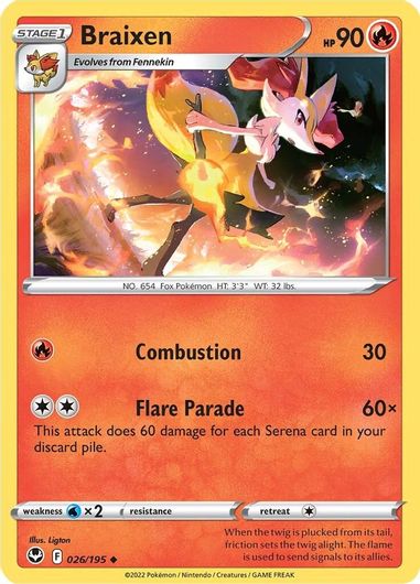 Braixen 026/195 Reverse Holo-Kantocards