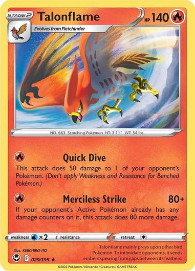 Talonflame Rare 029/195 Reverse Holo-Kantocards