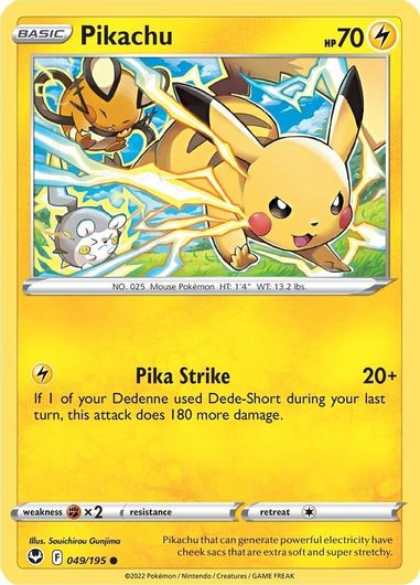 Pikachu 049/195 Reverse Holo-Kantocards