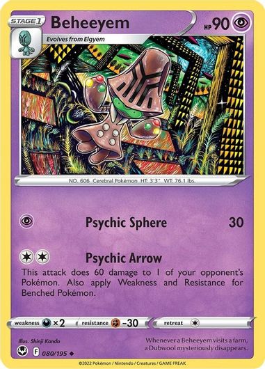 Beheeyem 080/195 Reverse Holo-Kantocards