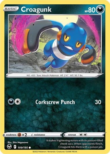 Croagunk 109/195 Reverse Holo-Kantocards