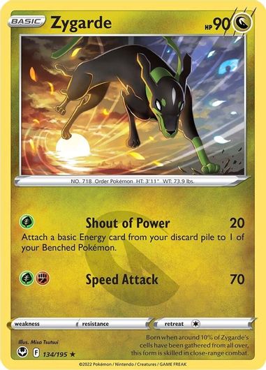 Zygarde - Rare 134/195 Reverse Holo-Kantocards
