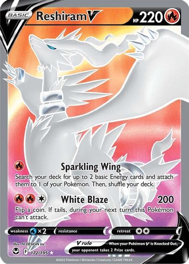 Reshiram V (Full Art) 172/195-Kantocards
