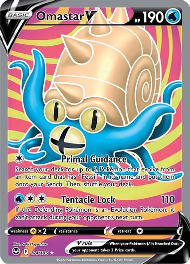 Omastar V (Full Art) 174/195-Kantocards