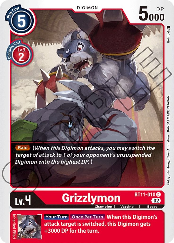 Grizzlymon BT11-010 Holo-Kantocards