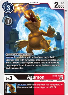Agumon BT12-059 C-Kantocards