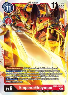 EmperorGreymon BT12-017 SR-Kantocards