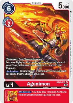 Agunimon BT12-012 U-Kantocards