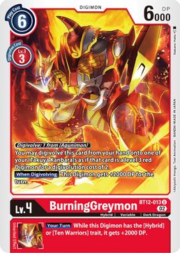 BurningGreymon BT12-013 U-Kantocards