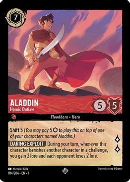 Aladdin - Heroic Outlaw - 104/204 - Super Rare - Cold Foil-Kantocards