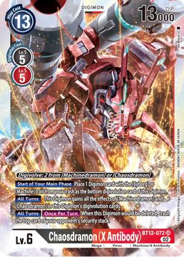 Chaosdramon (X Antibody) BT12-072 SR-Kantocards