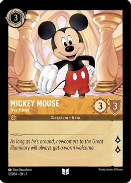 Mickey Mouse - True Friend - Uncommon - 12/204 - Cold Foil-Kantocards