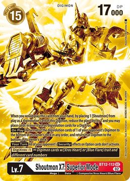 Shoutmon X7: Superior Mode (Alternate Art) (Gold) BT12-112 SEC-Kantocards