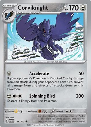 Corviknight - 148/193 (Reverse Holo)-Kantocards