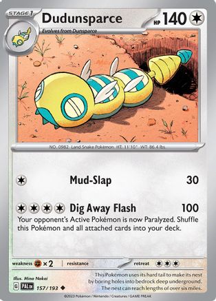 Dudunsparce - 157/193-Kantocards