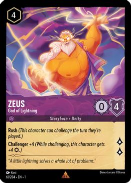 Zeus - God of Lightning - 61/204 - Rare - Cold Foil-Kantocards