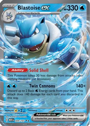 Blastoise ex 009/165 - Double Rare