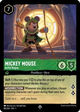 Mickey Mouse - Artful Rogue - 88/204 - Super Rare - Cold Foil-Kantocards
