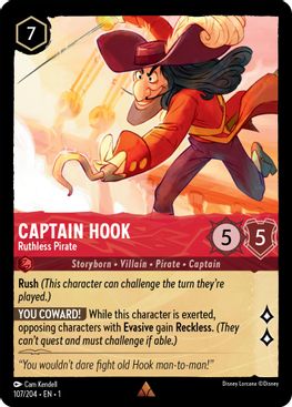 Captain Hook - Ruthless Pirate - 107/204 - Rare-Kantocards