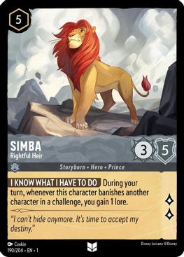 Simba - Rightful Heir - 190/204 - Uncommon-Kantocards