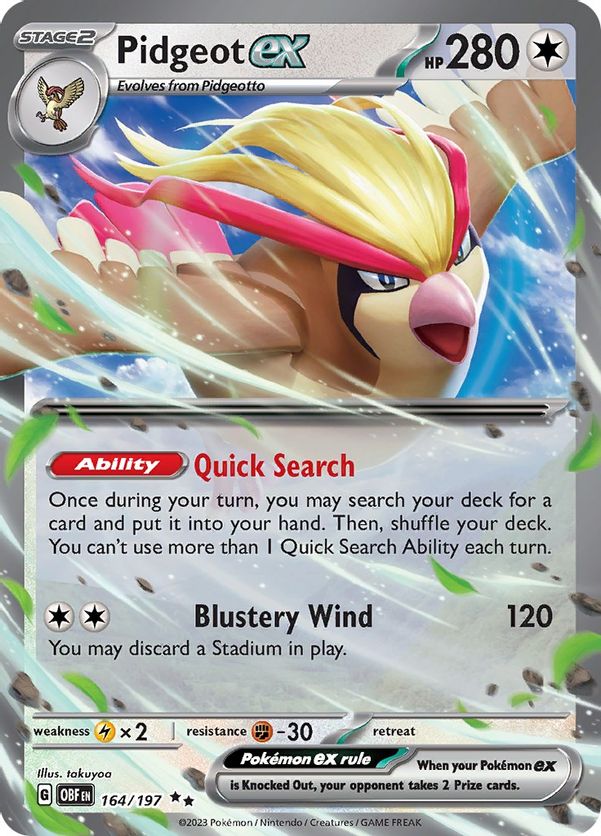 Pidgeot ex 164/197 - Double Rare-Kantocards