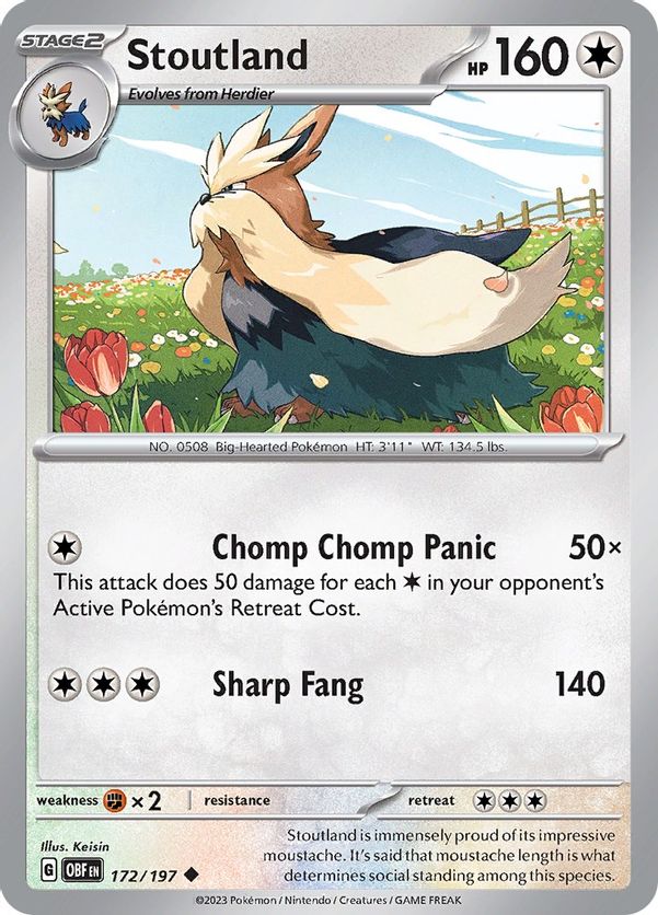 Stoutland 172/197 - Uncommon - Reverse Holo-Kantocards