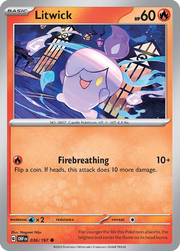 Litwick 036/197 - Common - Reverse Holo-Kantocards