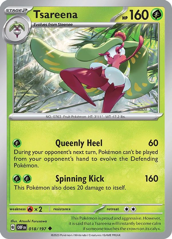 Tsareena 018/197 - Uncommon - Reverse Holo-Kantocards