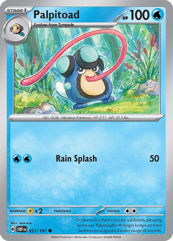 Palpitoad 051/197 - Common - Reverse Holo-Kantocards