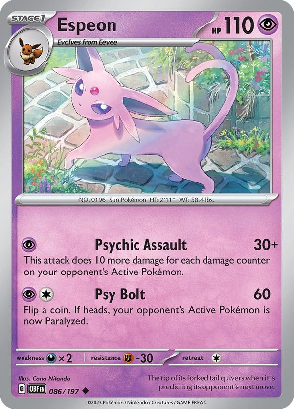 Espeon 086/197 - Uncommon - Reverse Holo-Kantocards